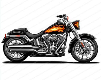 炎の付いたバイクのクリップアート バンドル | 20 枚の高品質 JPG