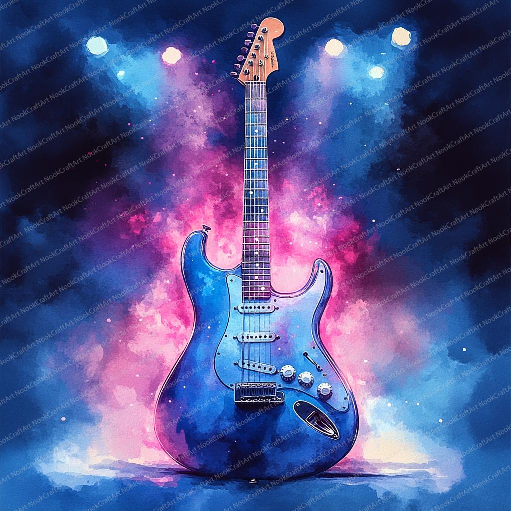 19 ネオングローエレキギタークリップアート | 鮮やかな音楽アート