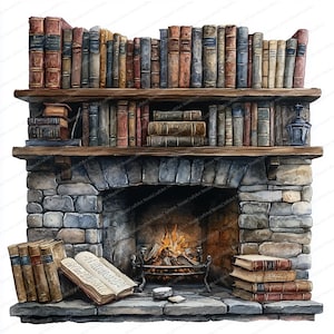 16 Clipart livres vintage | Décoration de bibliothèque intemporelle | Clipart aquarelle imprimable | JPG de haute qualité | Créations artisanales en papier | Journal indésirable