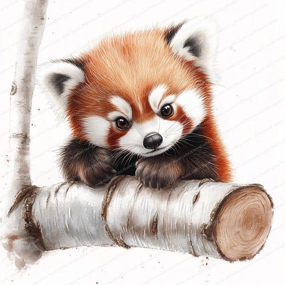 18 Red Panda Baby Clipart | Cute Panda | Printable Watercolor Clipart | High Quality JPGs | Digital Download | High Resolution | Journals