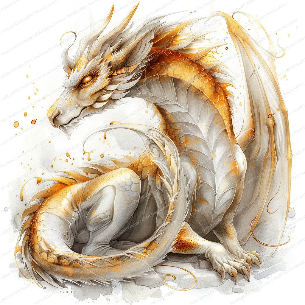 14 ゴールデンドラゴンのクリップアート | 中国のドラゴン | 印刷可能