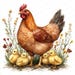 20 Chicken Family Clipart | Mother Hen With Chicks Design | Printable ...