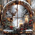 15 Watercolor Vintage Christmas Window | Printable Watercolor clipart | High Quality JPGs | Digital download | High resolution, Paper crafts