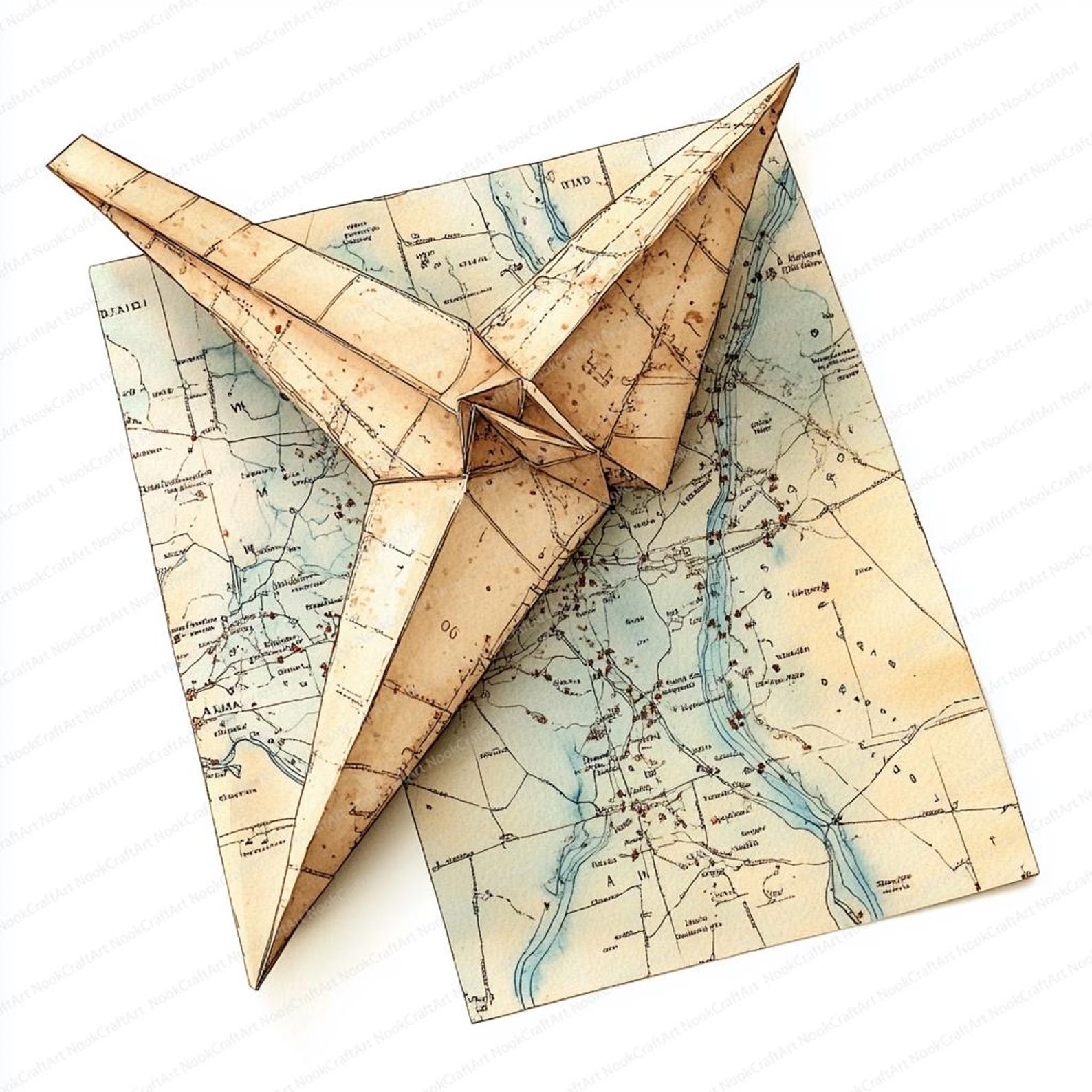 22 Paper Airplane Map Clipart | Travel-themed Digital Art | Printable ...