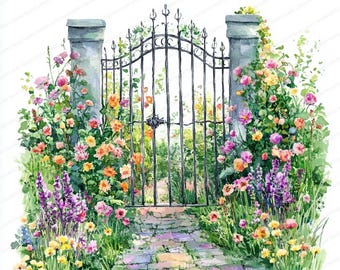20 Garden Gates Clipart | Charming Entrance Designs | Printable