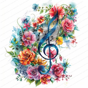 Set von Musiknoten Clipart | 14 Musik Noten Cliparts | Druckbare Aquarell Clipart | Hochwertige JPGs | Digitaler Download | Papierhandwerk