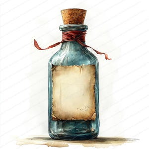 15 Clipart Message dans une bouteille | Art numérique inspiré de l'océan | Clipart aquarelle imprimable | JPG de haute qualité | Créations artisanales en papier | Journal indésirable
