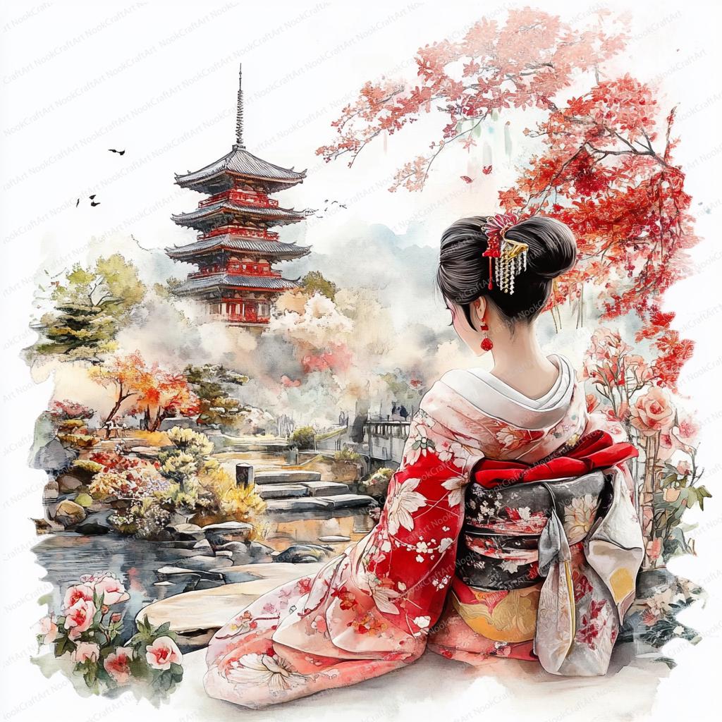 Poster Wave 2. Fogli Geisha. Disegni Giapponesi Con Definizioni Di Cultura Giapponese Frame Di Legno Trasparente A4 88981080