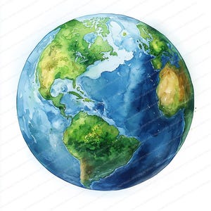 20 Clipart da Terra | Imagens de aquarela do planeta globo | JPGs imprimíveis | Download instantâneo | Uso comercial | Designs de artesanato em papel
