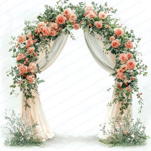 20 imágenes prediseñadas de arco de ceremonia de boda / ilustraciones digitales románticas / imágenes prediseñadas de acuarela imprimibles / archivos JPG de alta calidad / manualidades de papel / diario basura