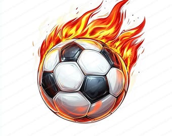Paquete de 16 imágenes prediseñadas de balón de fútbol / Imágenes prediseñadas de fútbol / Imágenes prediseñadas de acuarela imprimibles / JPG de alta calidad / Descarga digital / Manualidades de papel