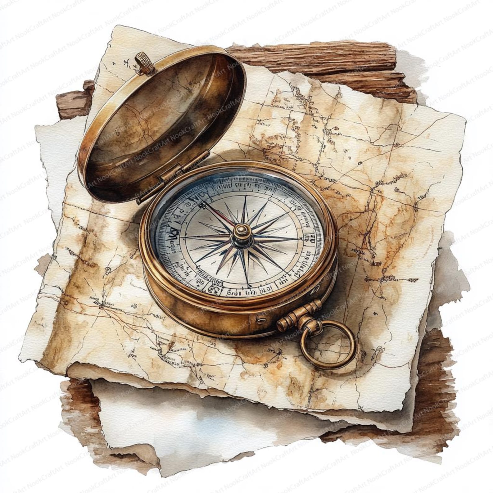 24 Vintage Compass Clipart | Antique Navigation Graphics | Printable ...