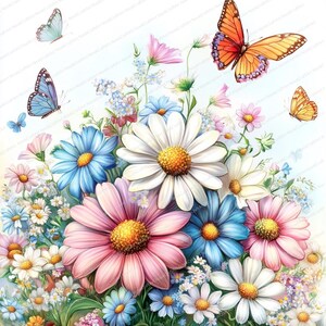 Lot de cliparts de jardin de papillons | 14 fichiers JPG de haute qualité | Clipart aquarelle imprimable | Téléchargement numérique | Créations artisanales en papier | journal indésirable