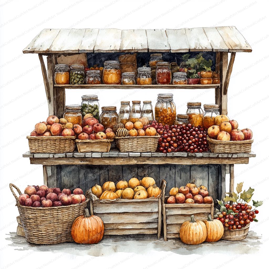 21 imágenes prediseñadas de la cosecha del mercado de agricultores /  Ilustraciones de calabazas, manzanas y miel / Imágenes prediseñadas de  acuarela imprimibles / JPG de alta calidad - Etsy México, image size:1024x1024