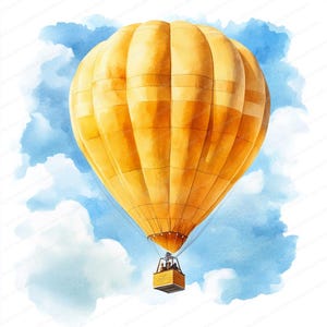 18 Hot Air Balloon Clipart | Vintage Balloon Designs | Printable Watercolor clipart | High Quality JPGs | Digital download | Paper craft