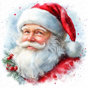 12 Papai Noel Clipart | Pacote de clipart festivo do Papai Noel | Clipart aquarela para impressão | JPGs de alta qualidade | Download digital | Artesanato de papel