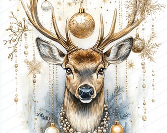 18 トナカイのクリップアート | クリスマス鹿のイラスト | 印刷可能な