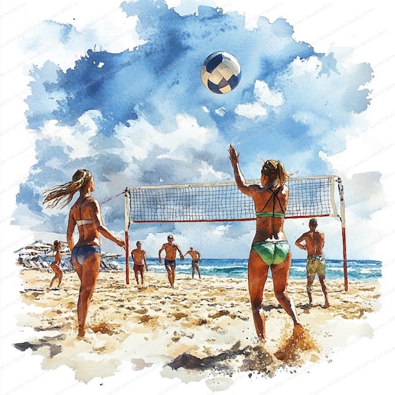 21 ビーチバレーボール選手のクリップアート | 沿岸スポーツアート