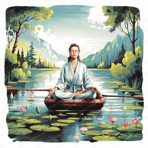14 watermeditatie-clipart | Sereen water | Afdrukbare aquarel clipart | Hoge kwaliteit JPG's | Digitale download | Papiermodellen | Journaal