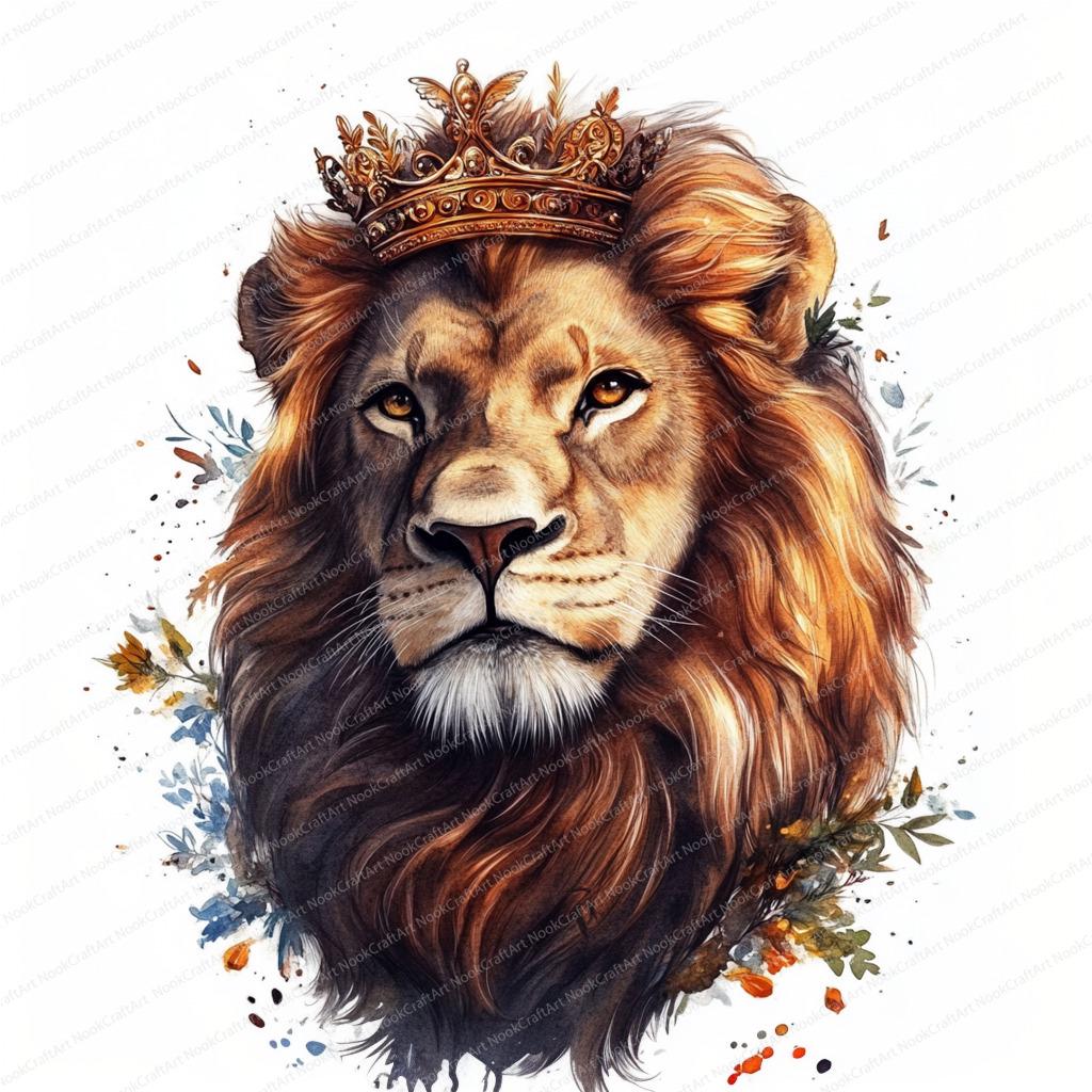 18 Lion With Royal Crown Clipart | Majestic King of the Jungle ...
