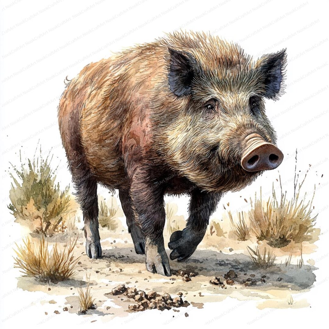 20 Boar Digging Soil Clipart | Wildlife Animal Illustration Art ...