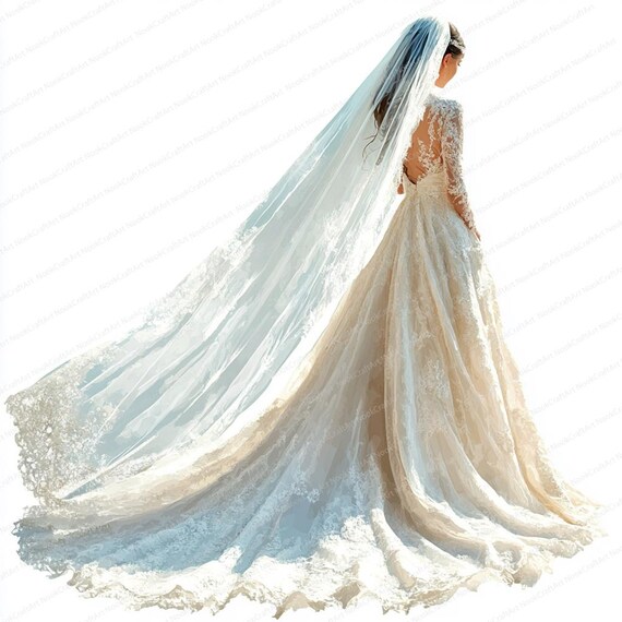20 Bridal Veil Clipart Collection | Elegant Wedding Accessory
