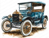 18 Vintage Car Clipart | Classic Automotive | Printable Watercolor Clipart | High Quality JPGs | Digital Download | Card Making