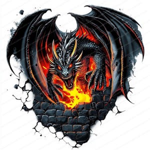 Lot de 16 cliparts dragon féroce | Clipart dragon | Clipart aquarelle imprimable | JPG de haute qualité | Téléchargement numérique | Créations en papier