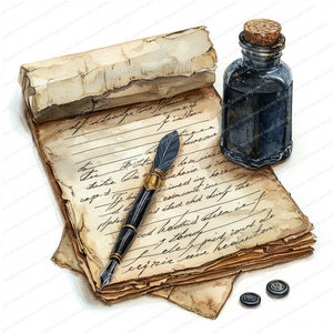 14 antieke papieren cliparts | Oud vintage papier | Afdrukbare aquarel clipart | Hoge kwaliteit JPG's | Digitale download | Papierkunst | tijdschriften