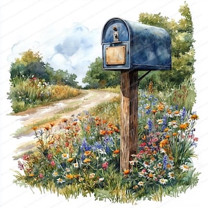 20 imágenes prediseñadas de correo rural / Colección de correo rural antiguo / Imágenes prediseñadas de acuarela imprimibles / JPG de alta calidad / Manualidades de papel / Diario basura