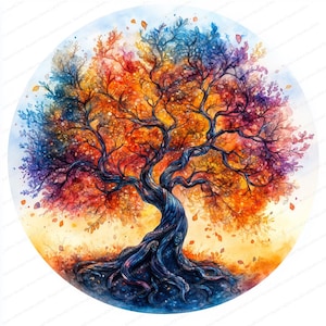 20 Clipart Mandala dell'albero della vita / Set di illustrazioni spirituali artistiche / Clipart acquerello stampabile / JPG di alta qualità / Diario spazzatura