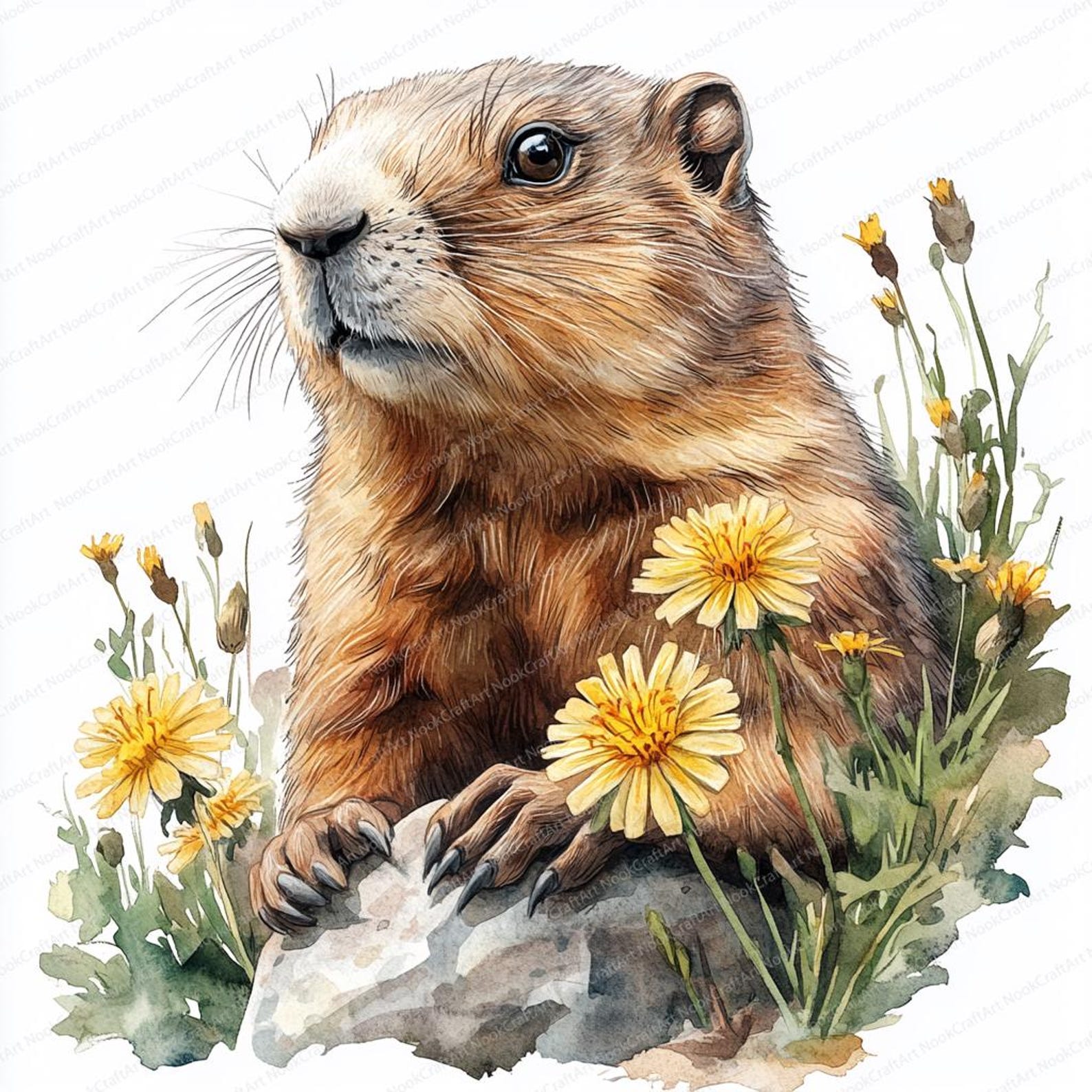 23 Groundhog Burrow Clipart | Whimsical Nature Illustration | Printable ...