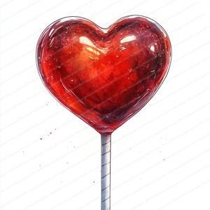 18 Clipart de doces em forma de coração | Design digital Sweet Love | Clipart de aquarela para impressão | JPGs de alta qualidade | Artesanato em papel | Diário de lixo