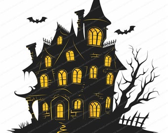 12 Halloween House Clipart | Haunted Houses Clipart | Printable Watercolor clipart | High Quality JPGs | Digital download | Paper craft