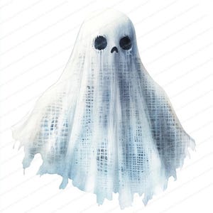 16 griezelige geesten-clipart | Afdrukbare aquarelkunst | Hoogwaardige JPG&#39;s | Digitale download | Hoge resolutie | Papiermodellen | Ongewenste tijdschriften