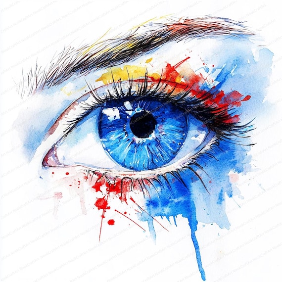 16 抽象的な目のクリップアート | 人間の目のイラスト | 印刷可能な