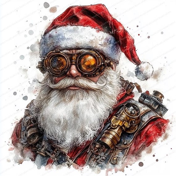18 スチームパンク サンタクロース クリップアート | クリスマス