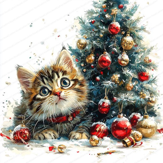 猫のクリスマスツリーの失敗クリップアート20選 | 気まぐれな猫の