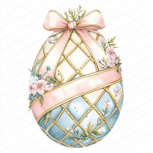 Paquete de ilustraciones de huevos de Pascua / 18 archivos JPG de alta calidad / Clipart de acuarela imprimible / Descarga digital / Manualidades de papel / Diario basura