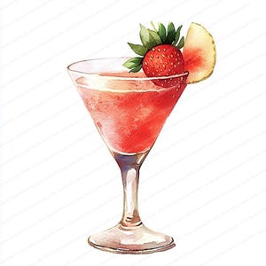 15 Watercolor Cocktail Clipart | Vibrant Drink Illustrations | Printable Watercolor Clipart | High Quality JPGs | Digital Download