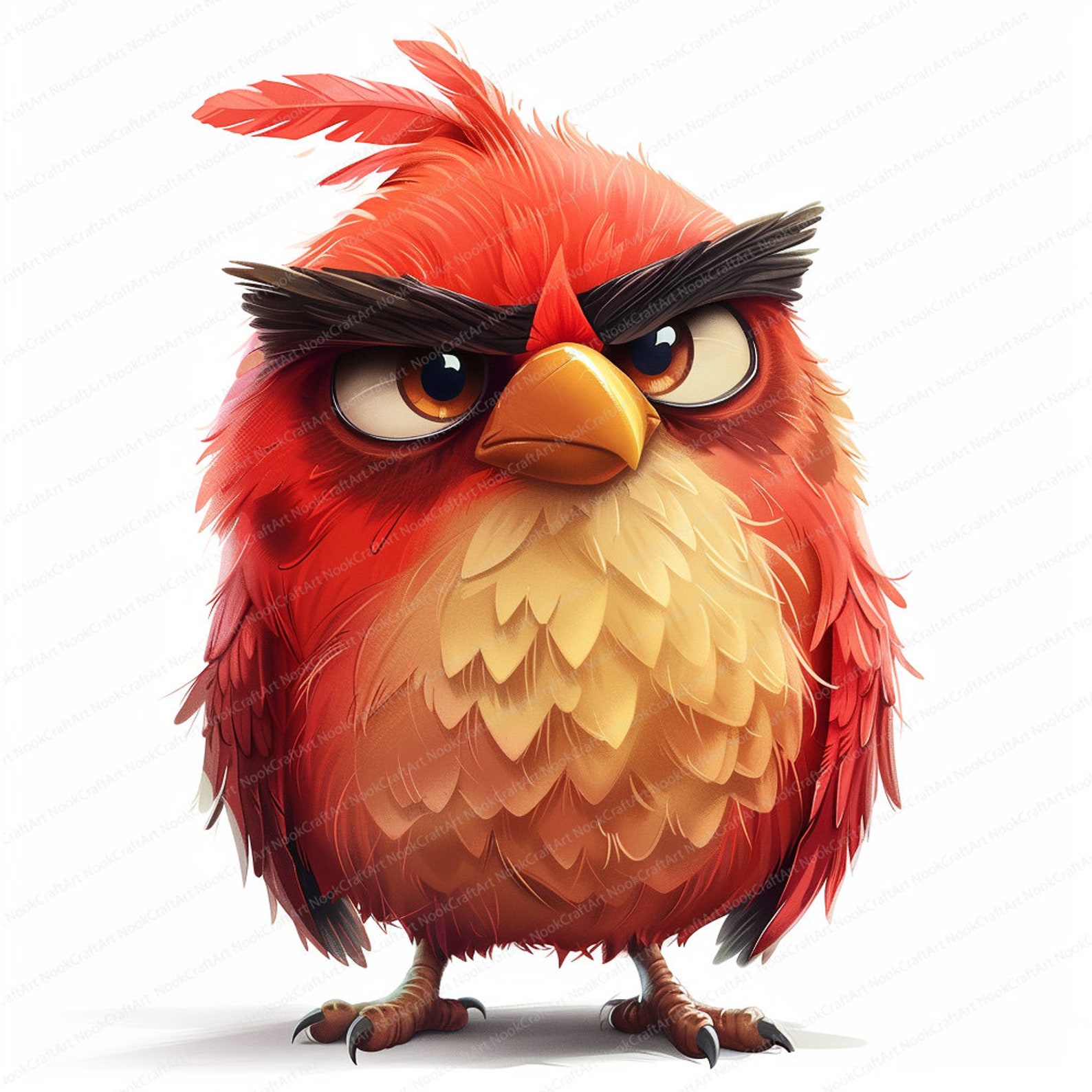 12 Grumpy Birds Clipart | Cute Fluffy Birds | Digital Clipart | High ...