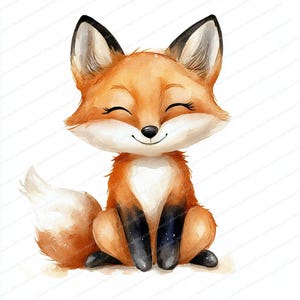 Aquarelle de mignons renards Clipart | 20 fichiers JPG de haute qualité | Clipart renard mignon | Pépinière | Fabrication de cartes | Journalisation | Téléchargement numérique