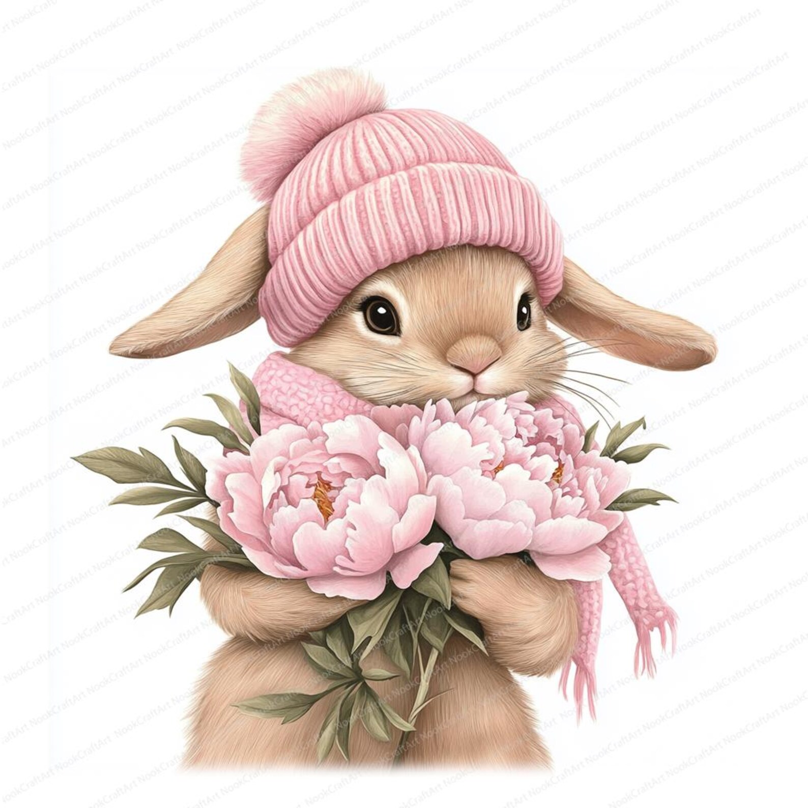 20 Cute Floral Bunny Clipart | Printable Watercolor Designs | High ...