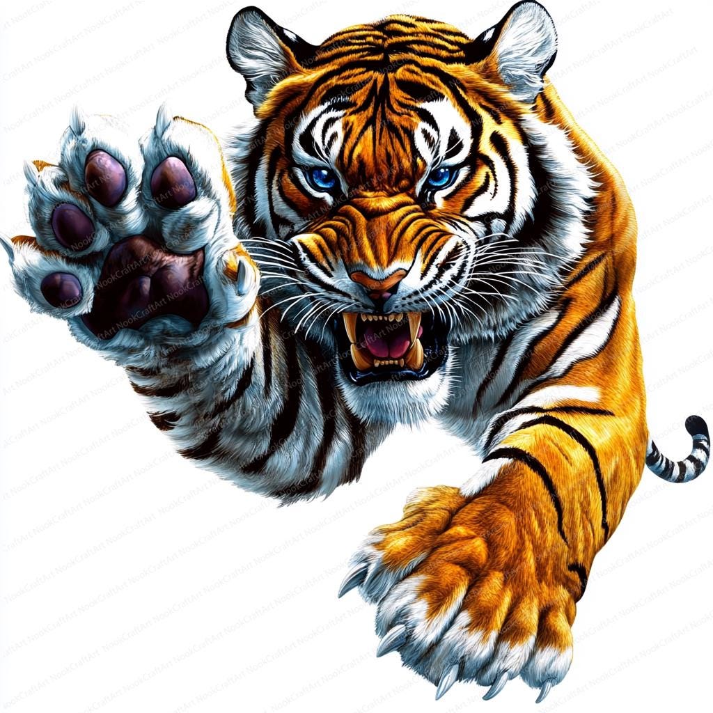 16 Ferocious Tiger Clipart | Tiger Clipart | Printable Watercolor
