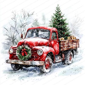 20 Pickup Truck Carrying Christmas Tree Clipart | Festive Holiday ...