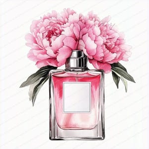 Clipart de Perfume em Aquarela | Linda Arte de Perfume em Aquarela | 12 JPGs de Alta Qualidade | Download Digital | Artesanato em Papel