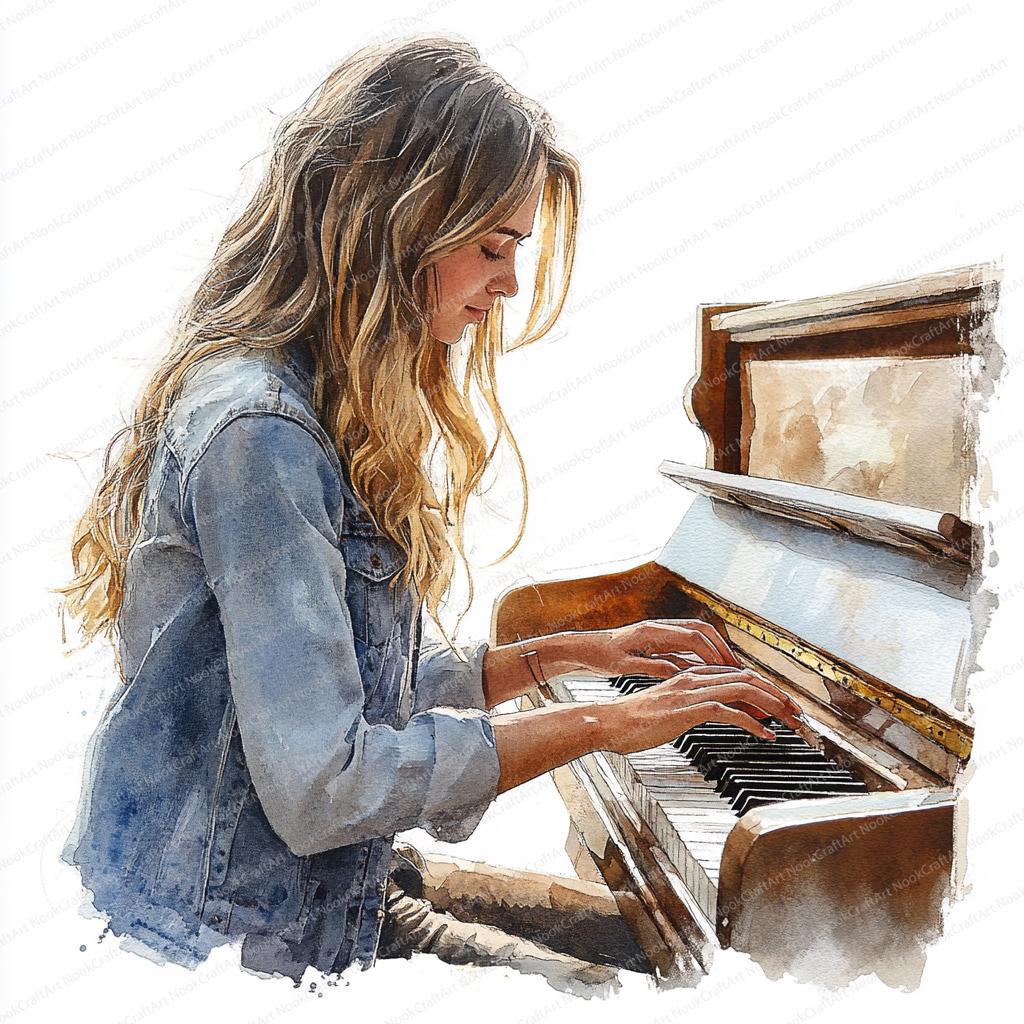 ピアノを弾く女の子のクリップアート16選 | クリエイター向け音楽