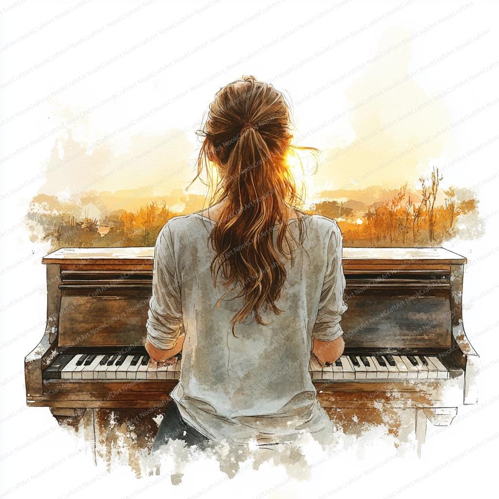 ピアノを弾く女の子のクリップアート16選 | クリエイター向け音楽