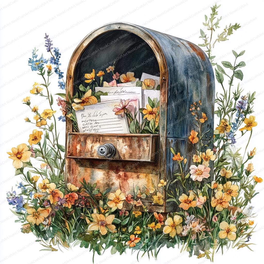 Spring Mailbox 20 Spring Mailbox Clipart With Letters | Seasonal Postage Art Design ...