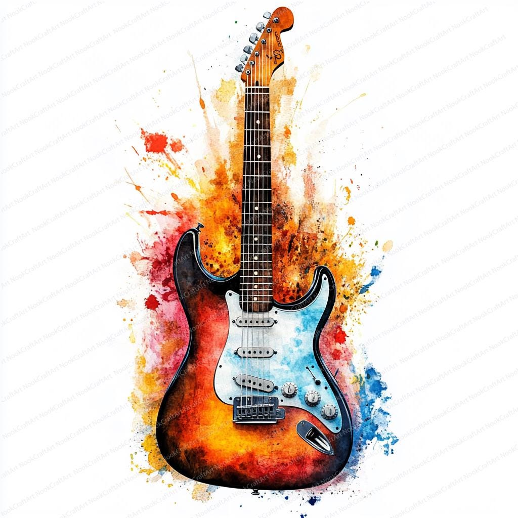 30 Best Guitar Tattoo Ideas You Should Check, image size:1024x1024